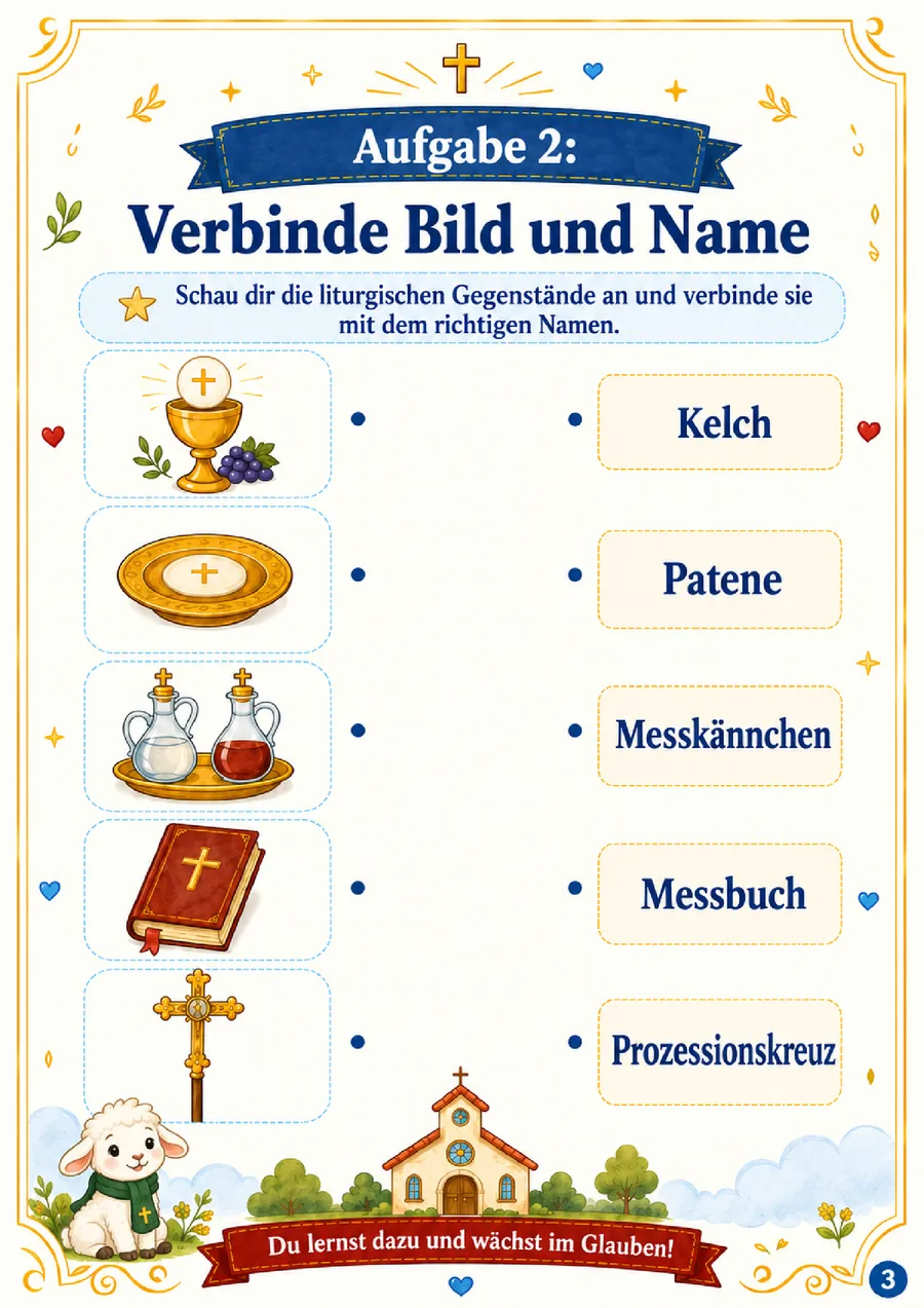 Seite aus dem Übungsheft zur Heiligen Messe – Bild 2