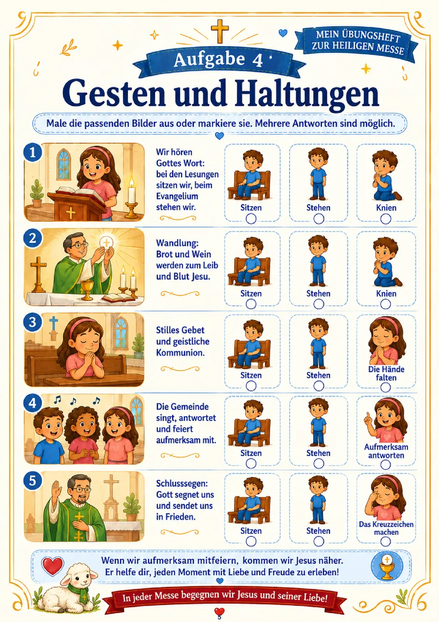 Seite aus dem Übungsheft zur Heiligen Messe – Bild 4