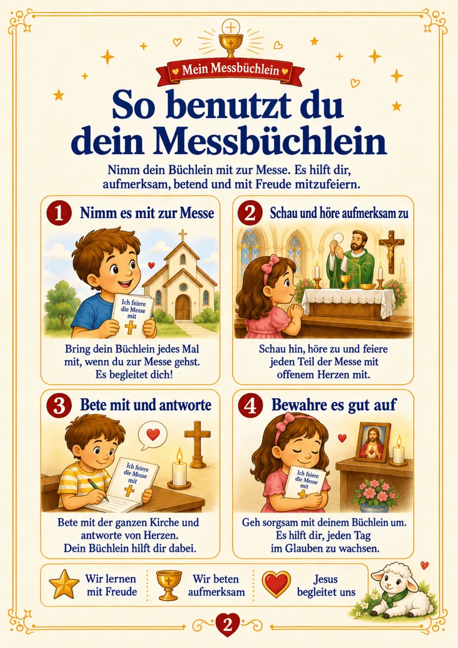 Seite aus dem Büchlein „Ich feiere die Messe mit“ – Bild 1